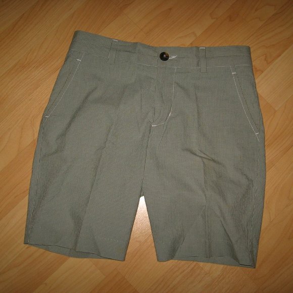 🩳 Mister Mr. Trina Turk Green Gingham Plaid Men's Shorts 28 - Picture 1 of 7